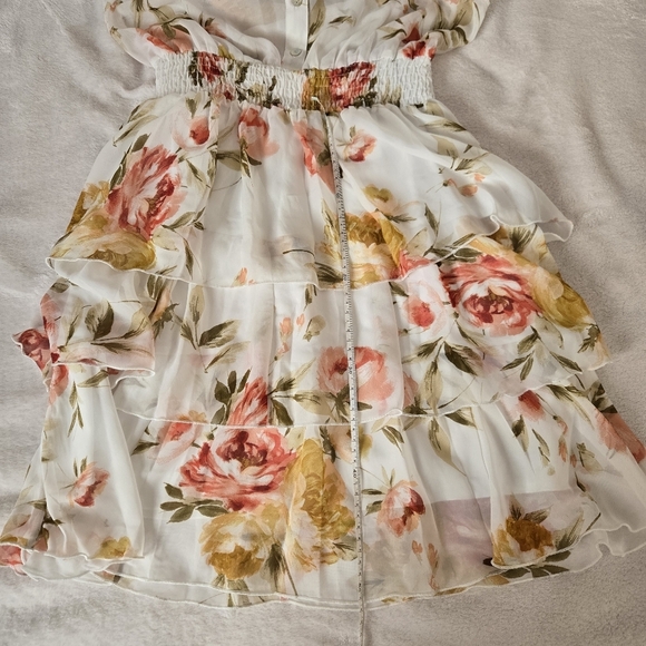 Kate & Lily Women’s Floral Chiffon Dress Size 8 Sleeveless Tiered Ruffle Skirt - Picture 14 of 15